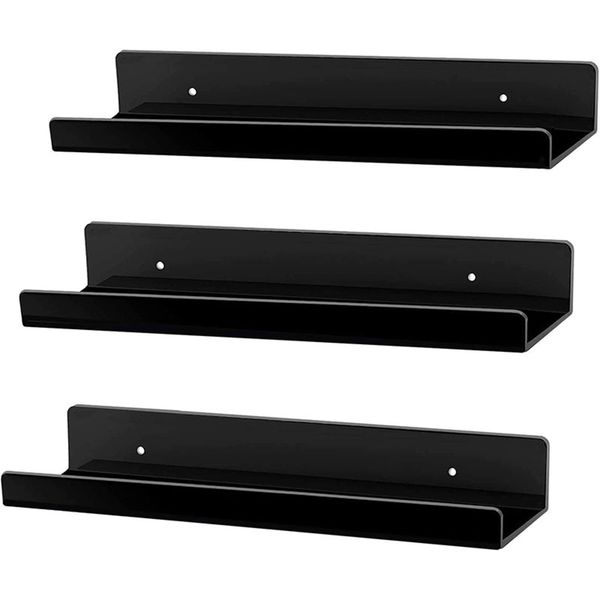 Acrylic Shelves, Wall-mounted Bookshelves, Wall-mounted Shelves -Black