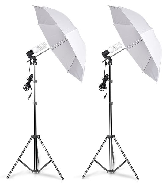 Umbrella Studio Light Kit for Photo and Videography (Set of 2 Lights)