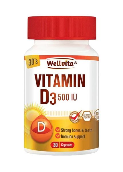 Wellvita - Vitamin D3 500IU Capsules 30's