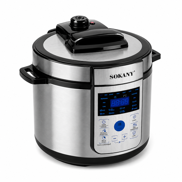 SOKANY 6L Digital Pressure Cooker SK-07044 - 1500W Stainless Steel