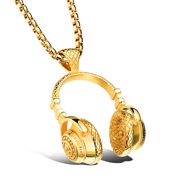 Gold Headphone Necklace (NL-GX1100-GO)