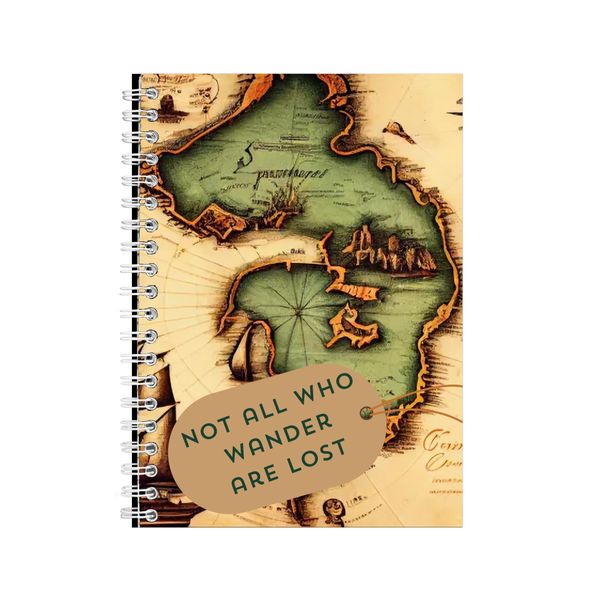 Wander A5 Notebook Spiral and Lined with Travel Graphic Notepad Present 103