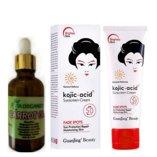 Kojic Acid Sunscreen Cream &amp;Riita Carrot Oil