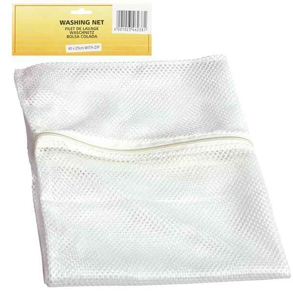 Washing Bag - Bathroom Accessories - White - Zip - 40 cm x 25 cm - 4 Pack