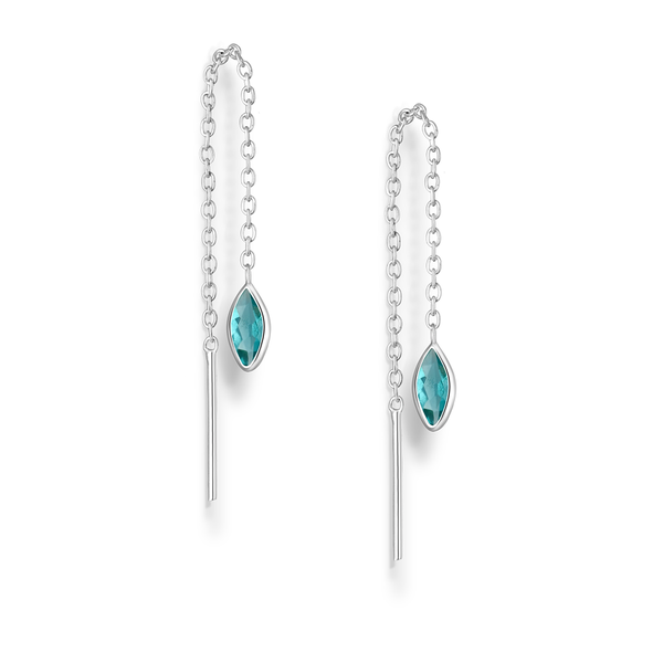 Leaf Threader Earrings Sterling Silver