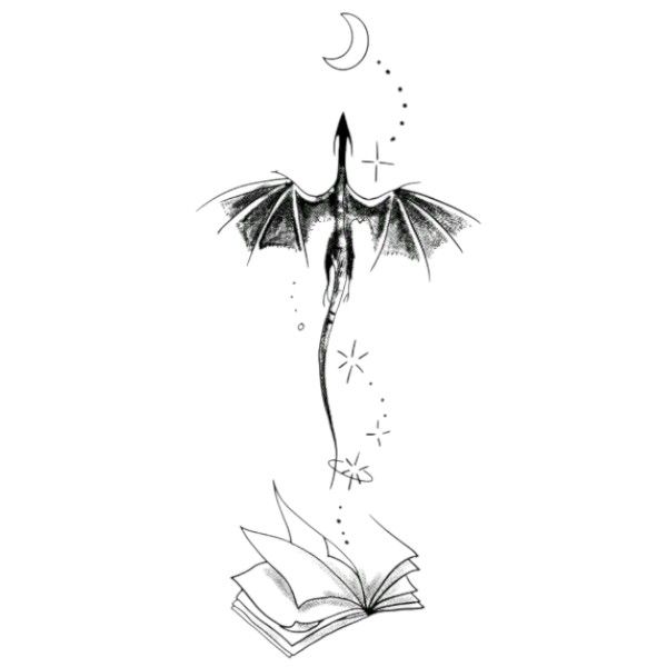 Majestic Black Dragon Waterproof Temporary Tattoo - Black