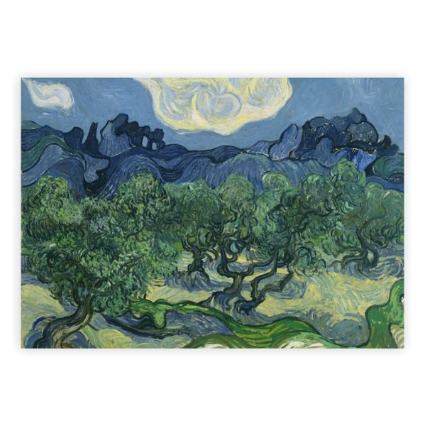 Olive Trees with the Alpilles in the Background - A1 Poster