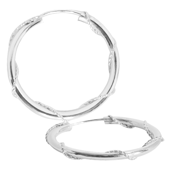 20mm Twist 925 Sterling Silver Hoop Earrings