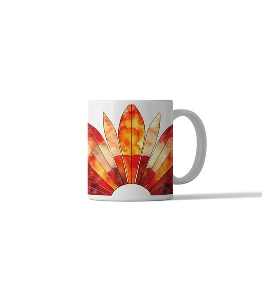 Printed Coffee Mug - Retro Tribal Design DSG 5