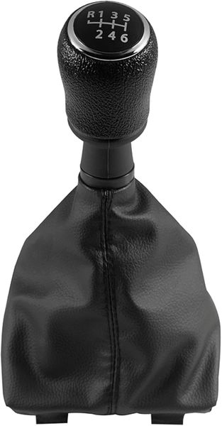 6 Speed Gear Knob with Leather Boot Compatible with VW MK4 MK5 MK6 MK7