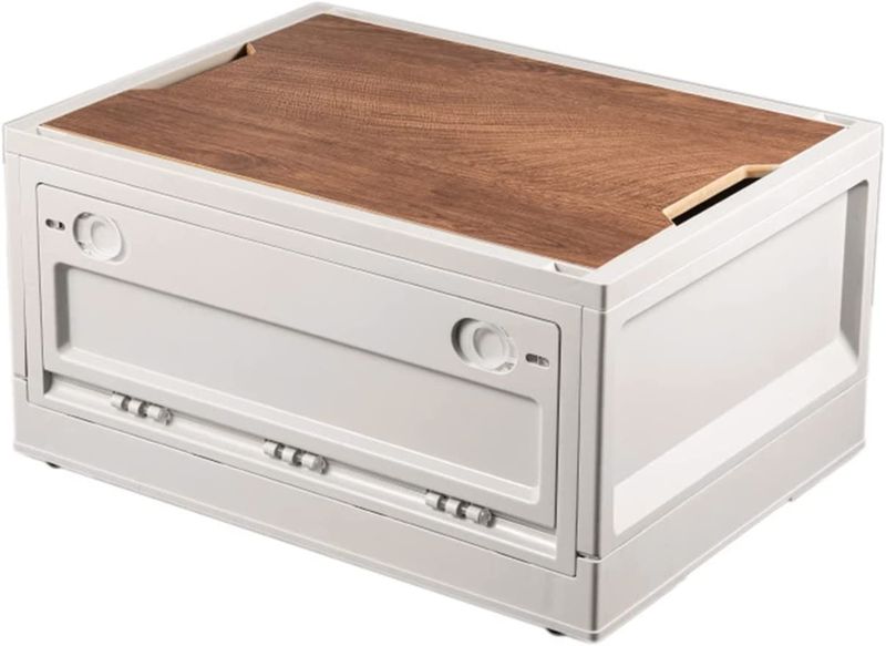 Luxury Foldable Storage Box For Travel, Snacks, Picnics - Ivory - 35 Litre