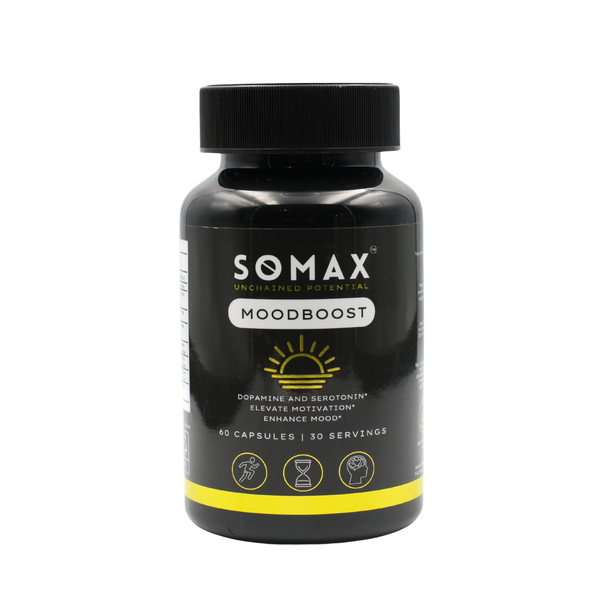 SOMAX MoodBoost Mood Supplement | L-Tyrosine, Rhodiola Rosea, 5-HTP - 60