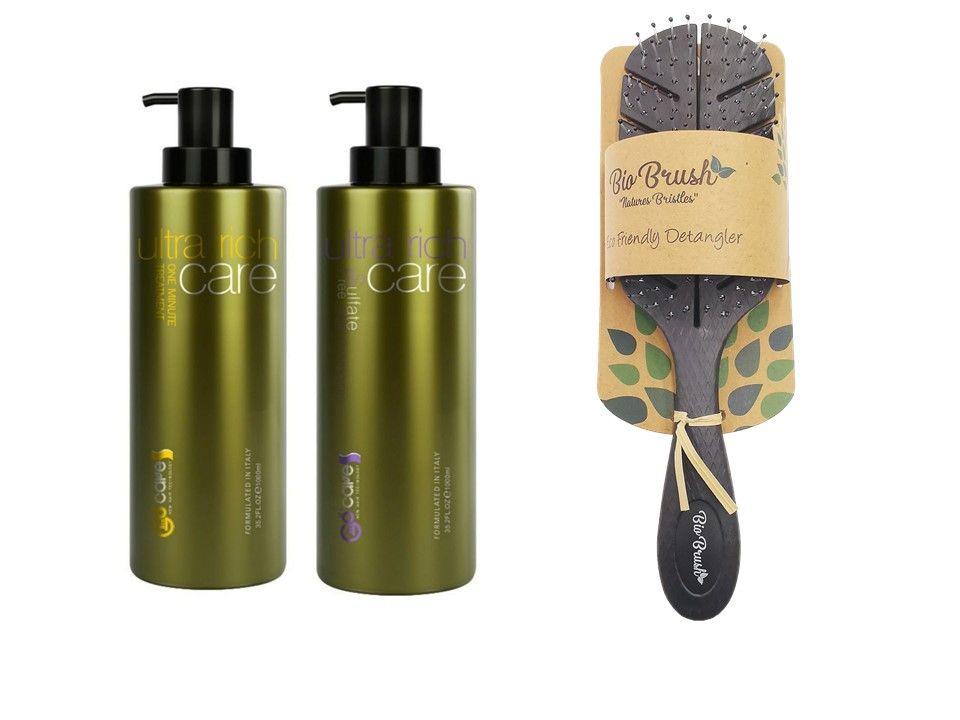 GoCare Twin Pack 400ml + Bio Brush Eco Friendly Leaf Shaped Brush Black