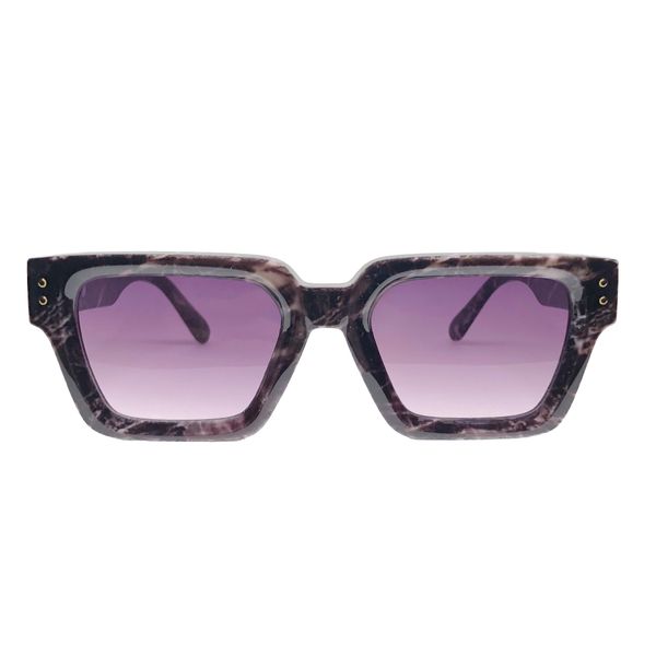 Maple Lennox - Marble Thick Square Frame Double Barrel Hinges Gradient Lens