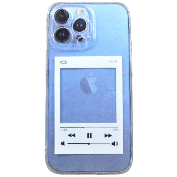 White iTunes Media Player Print Phone Case for iPhone 13 Pro - Transparent