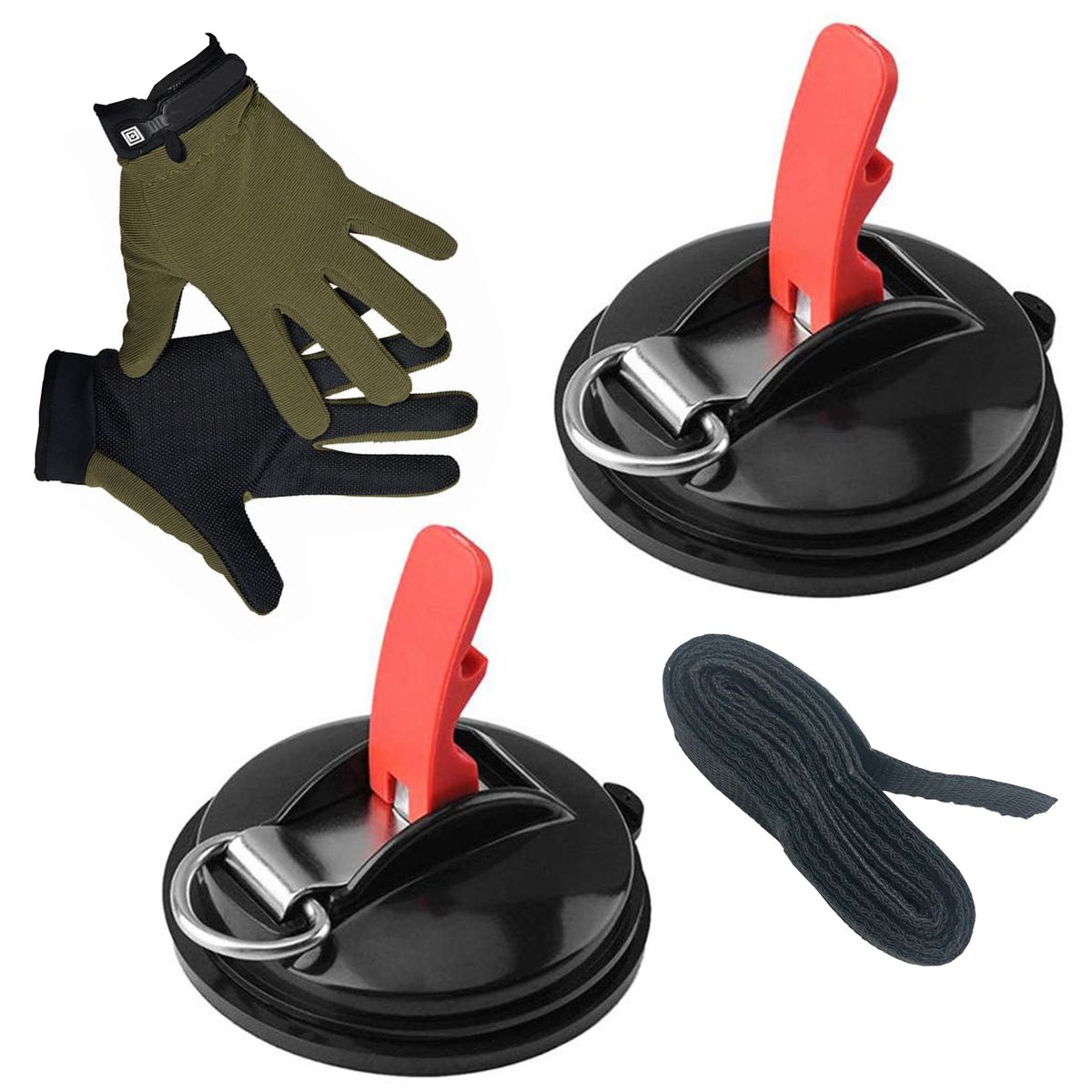 Set Of 2 Heavy Duty Multifunction Suction Cup Anchors With Strap