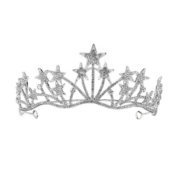 Olive Tree-Rhinestone Crystal Styled Tiara 2761-Bridal/Formal-Silver