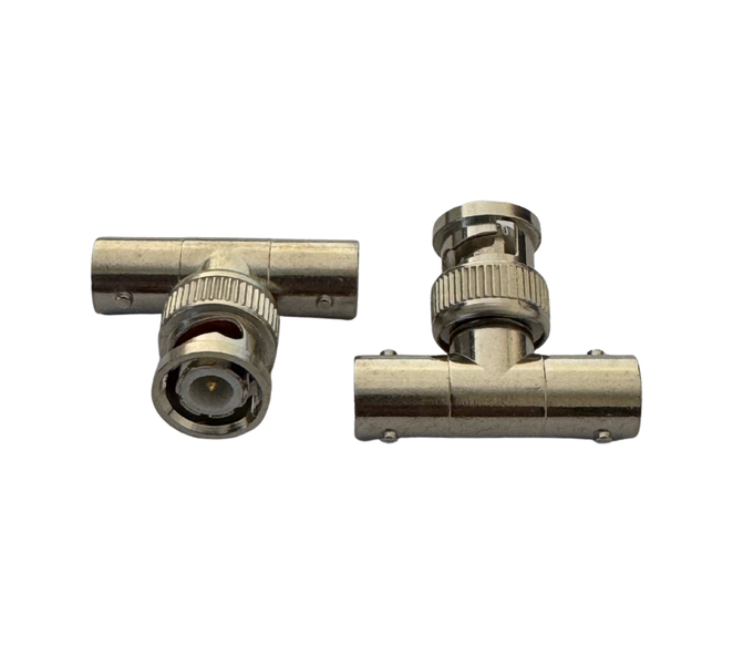 BNC Male to 2 x BNC Female T Adapter - SiRCONY (2 Pack)