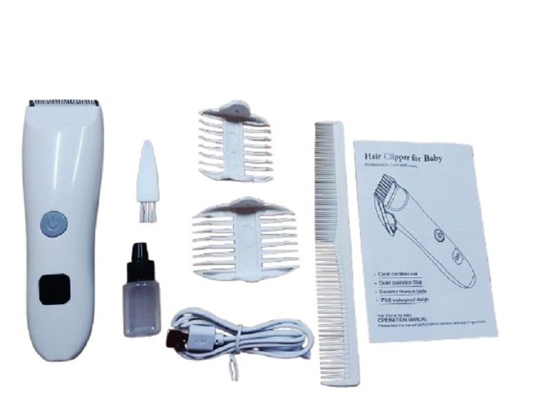 Rechargeable Baby Hair Trimmer -White 8Piece