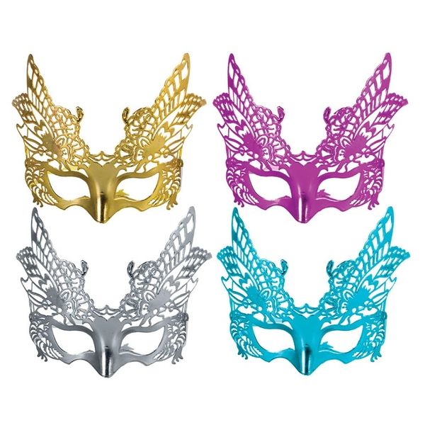 Dress Up Theatrical Plastic Venetian Masquerade Masks (Set of 6)