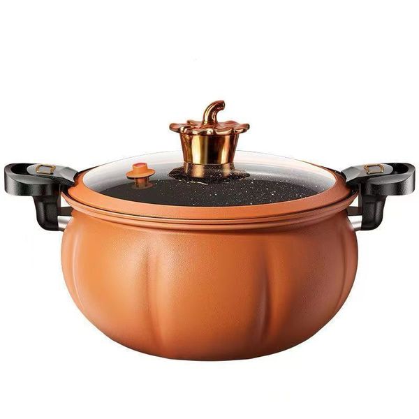 Multifunctional Pumpkin Shape Cast Iron Non-Stick Pot Pressure Cooker