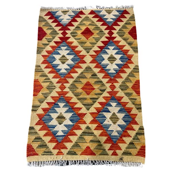 Hand Knotted Afghan Kilim - 90 x 60 cm