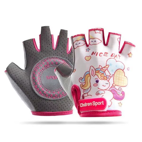 Play &amp; Grip Anti-Slip Breathable Wrist Support Kids Half Finger Gloves
