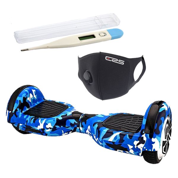 Self Balance Scooter 6.5" Hoverboard - LED - Bluetooth - ERS Mask -Camo Blu