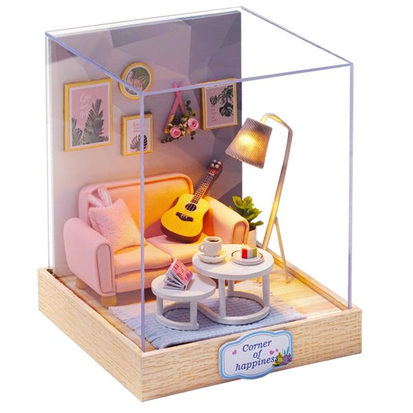 Cute Room Afternoon Tea Time Palm-Sized DIY Miniature Room Kit