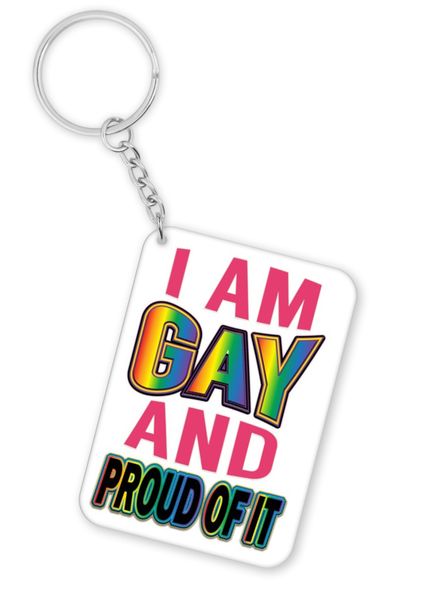 I am Gay And Proud Of It Birthday Christmas Queer Lesbian Gift Keyring