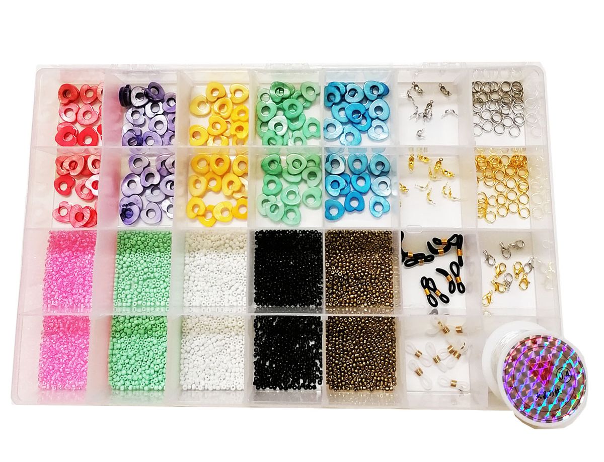 BEAD COOL Beading Kit Sunglasses Holder Making Kit Shell Seed