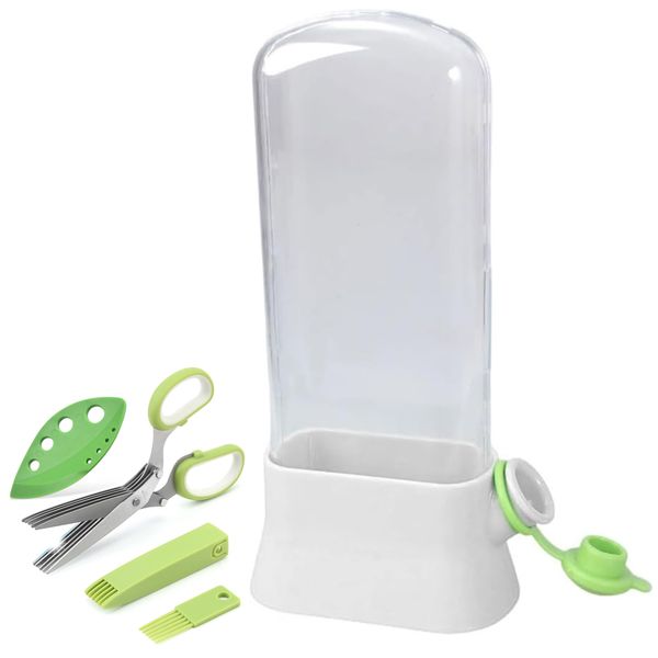 Herb Savor Pods and Scissor Set For Refrigerator Fresh Keeper Storage