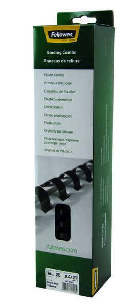 Fellowes White 16mm A4 120 Sheet Plastic Binding Combs Pack of 25
