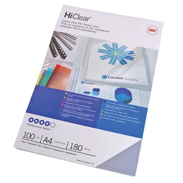 GBC Clear A3 Basic Binding Covers (180 Micron)