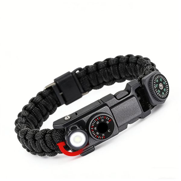 Outdoor Survival Bracelet With 16 Functions In One Outdoor Emergency Device