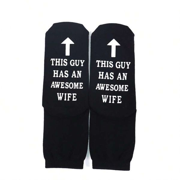 Men Black Calf Socks: Awesome Wife