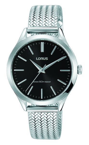 Lorus Ladies Silver Stainless Steel Dress Black Dial - RG211MX99