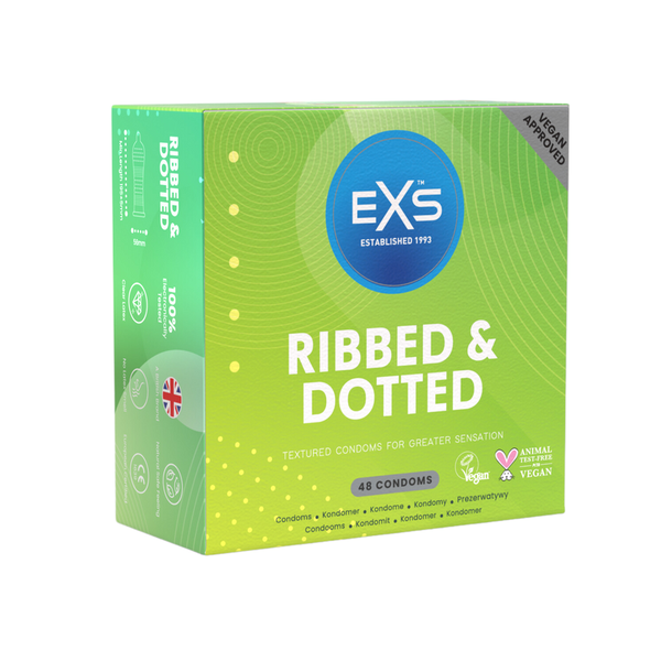 EXS Ribbed &amp; Dotted Condoms - 48 Bulk Pack