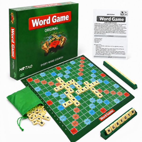 100 Letter Tiles Spelling Board Game for Kids Vocabulary and Family Fun