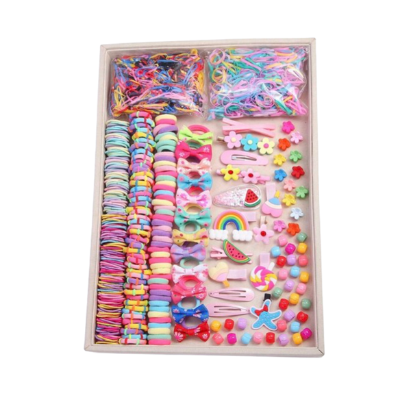 899 PieceAssorted Girls Hair Accessories Clip Tie Elastic Rubber band Set