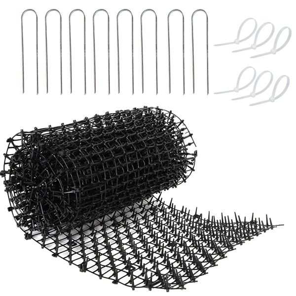 Cat Scat Mat With Spikes Deterrent Anti-Digging Mat with Staples