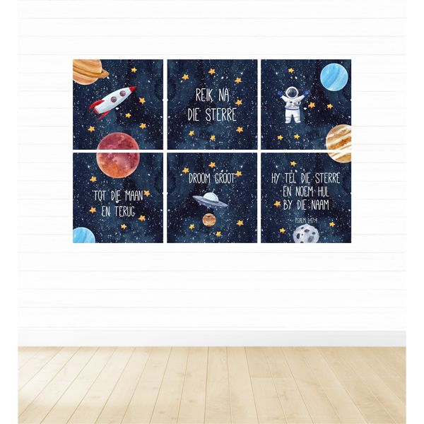 To The Moon &amp; Back in Afrikaans - A3 - 29cm x 42cm -6 Set