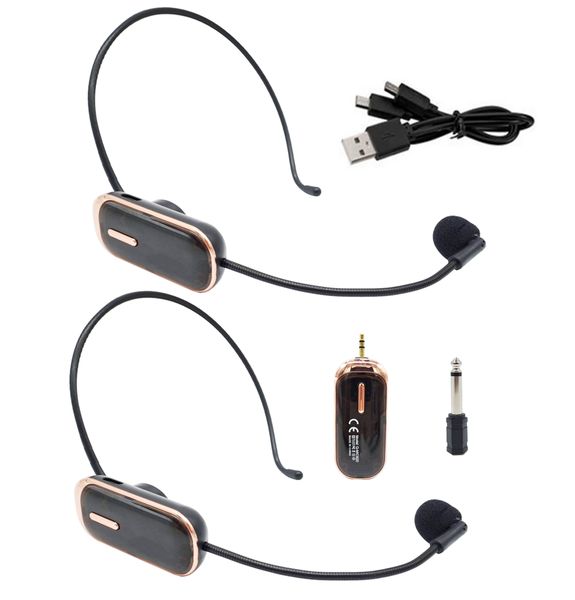 Set Of 2 Rechargeable Wireless Professional Microphone