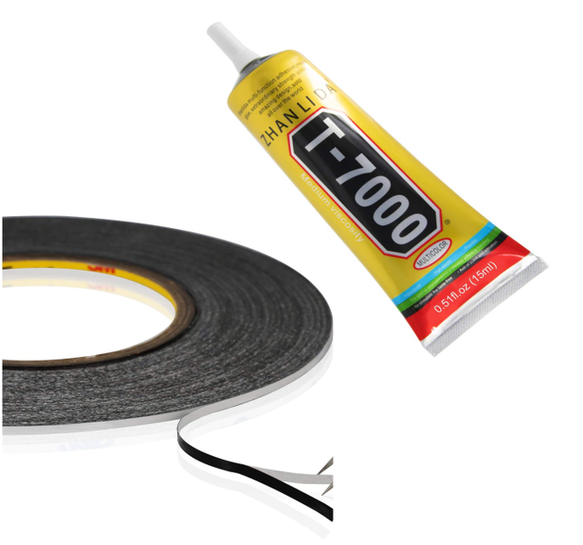 LCD replacement 2pc kit -T7000 glue 50ml &amp; LCD double sided tape