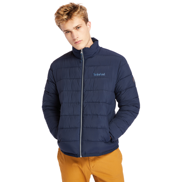 Timberland Men Navy Garfield Quilted Funnel Neck Jacket