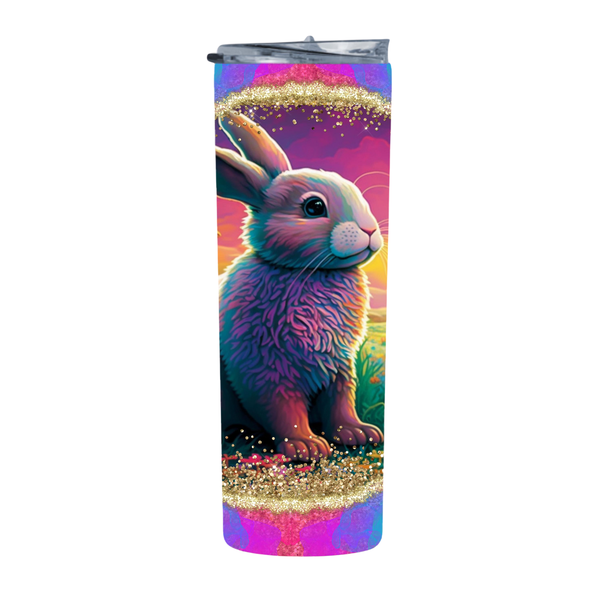 Cartoony Neon Bunny 20 Oz Straight Skinny Tumbler 005
