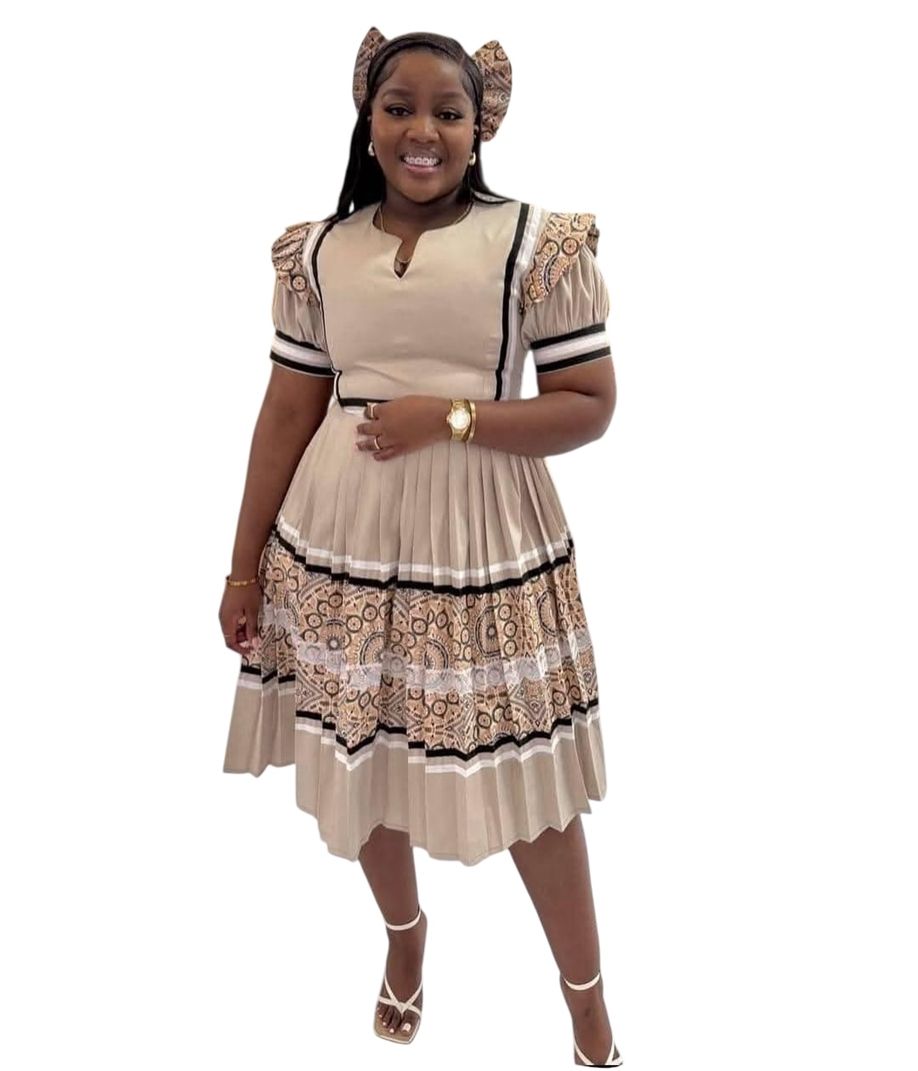 brown traditional dress Mocha Brown Lace Balloon Sleeve Long Dress – Vintage Fairytale Style Brown / M main image 1
