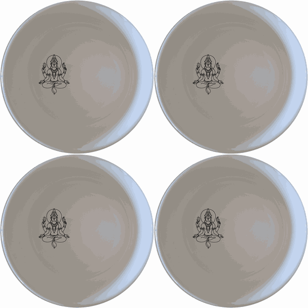Hindu Imagery Panda Flat Bowl Set of 4 - Range 2