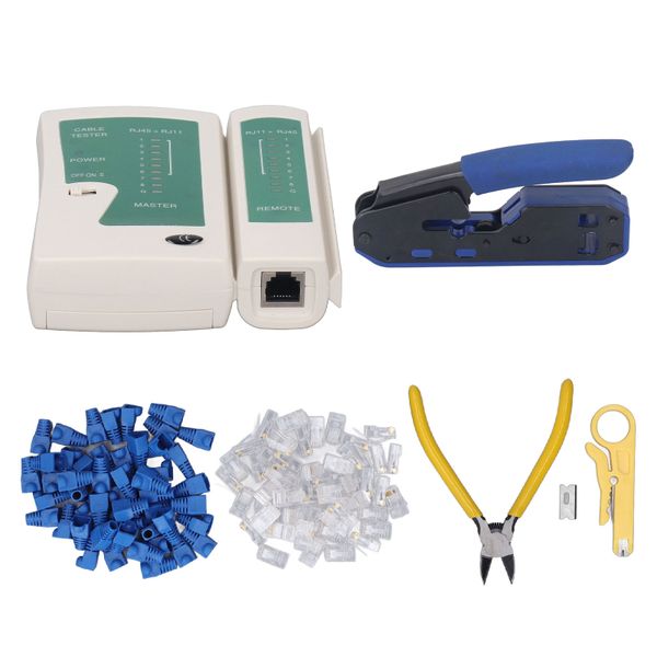 RJ45 Crimping Tool Kit with Network Tester for Cat6