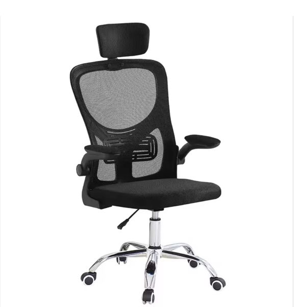 Modern Executive Swivel Office Chair - Black Gold Mesh Fabric Lift Chair